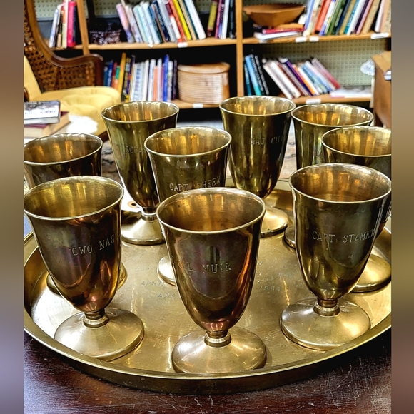 Korean War Goblet and Tray Set - Picture 1 of 10